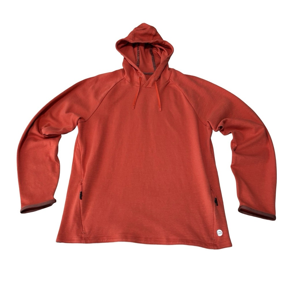 LL Bean Women's Slightly Fitted Orange Hoodie Size Medium 21 x 27‎
